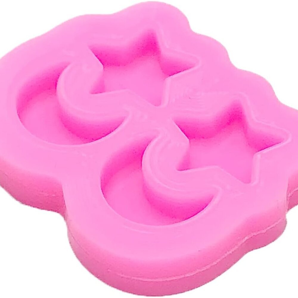 2pcs Shiny Glossy Mini Star And Moon Earring Shape Silicone Molds For Diy Women View 4